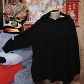 ❤️Брендовый натуральный чёрный с капюшоном свитер новый❤️Турция.Оверсайз.Пог.146-210см.