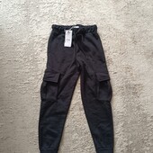 Спортивні чорні штани з карманами на хлопчика 140 зріст 10 р