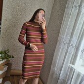 В'язане, тепле плаття в широкий рубчик, по фігурці❤️