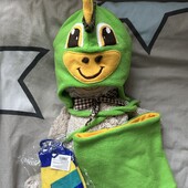 Комплект Дитяча шапка і снуд Динозавр + в Подарунок нові рукавички