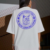 Жіноча футболка біла з мерчем "Міністерство не твоїх собачих справ"