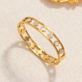 Классичний жіночий браслет із нержавіючої сталі з цирконієвою емаллю конюшина, клевер