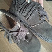 Замшеві ботиночки на хутрі, розмір 32