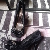 Розпродаж магазину! Туфлі мьятий бархіт камені рюш