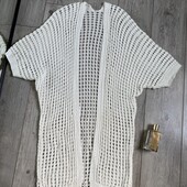 Розпродаж магазину! 100% cotton Бомбічна вязана як зараз модно накідка парео на море вдягалась 1раз