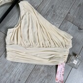 Розпродаж магазину! Крута маячка топ на одне плече по боках жатка