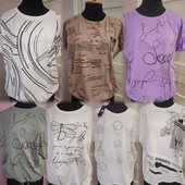 Футболка 100% хлопок с камнями со стразами и с принтом