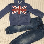 Тепла на байці кофта та джегінси на 4-5 років зріст 98-110