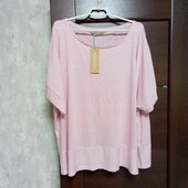 Новая брендовая трикотажная кофточка лён+вискоза р.XXL(20-24оверсайз).