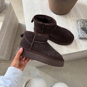 Шоколадні уггі платформа, натуральна замша, уггі шоколад 36,37,41