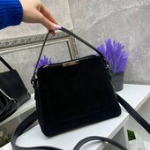 Жіноча сумка натуральна замша чорна женская черная натуральная замша