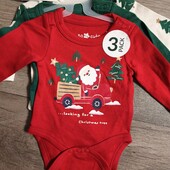 Новорічні боді 3 шт.Розмір 56