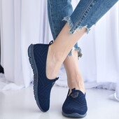 Женские кроссовки мокасины синие весенне-летние .38.