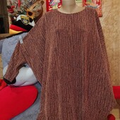 ❤️Брендовая чёрная вся с люрексом бронзы клёш туника новая❤️ Франция.Оверсайз.Пог166см.Поб.172см.