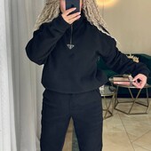 Жіночий теплий флісовий костюм 42-44, 46-48, 50-52 чорний