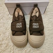 Хіт осені , Стильні кеди міу на ліпучках з екошкіри утеплення флісом