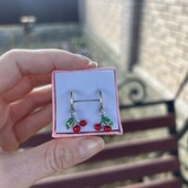 Неймовірні срібні сережки вишеньки s925