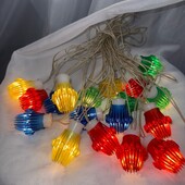 Винтажная!гирлянда «фонарики» СССР. Рабочая