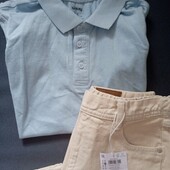 Джинси balloon+ поло ; р.134; SinSay