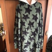 Меховушка дуже довга, плюшева, халат, плаття, худи, Peacocks. 3-5XL. слип, пижама, плед