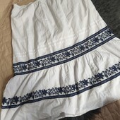 F&f uk18 батістова біла спідниця з вишивкою