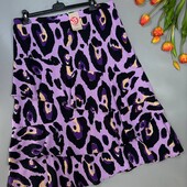 Спідниця міді яскрава віскозна леопардова