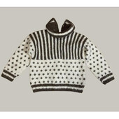 Теплий зимовий светр для дитини 1-2 років, в бежевому кольорі, вʼязаний