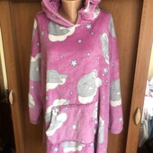 Меховушка, плюшева туника, кофта, худи, 2-3XL, F&F. слип, пижама