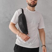 Поясна сумка бананка Philipp Plein чорна на 4 кішені