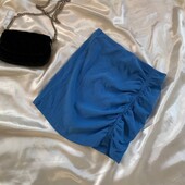 Стильна спідничка в рубчик синього кольору