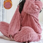 Затишний флісовий піжамний комплект С-Л