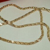 Великолепная цепочка 45 см, плетение греческое (улитка).Позолота 585 пробы 18К.
