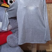 ❤️Брендовый серый меланж с люриксом трикотаж гольф новый❤️Турция.Пот.138-230.Поб140-240см