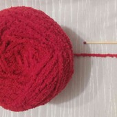 пряжа плюш велюр цвет красный 