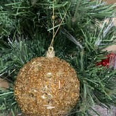 Золота куля 10см. з паєтками та бісером . Чудовий стан!!!