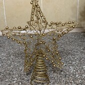 Дизайнерська металева прикраса на верхівку ялинки висота 26,5см.