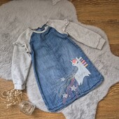 Джинсове платтячко + котонове, ❤️ 1-3р