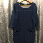Платье из плотного трикотажа(петелька)"под джинс" на женщину XL/XXL,см.замеры