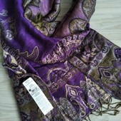 M&S брендовый женский трехцветный палантин размер 70/170 см