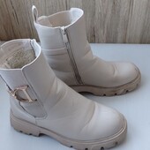 Чоботи дівчинці бежеві, утеплені, устілка 23 см