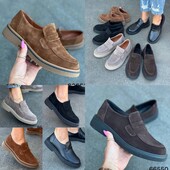 36-41 рр лофери - туфлі натуральная замша/шкіра чорний, рудий, капучіно, коричневый