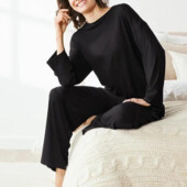 Піжама жіноча віскоза (сорочка+штани) в рубчик розмір eur-L