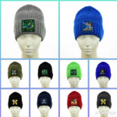 В"язана тепла шапочка Майнкрафт на повному флісі.4 кольори
