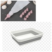 Миска пластиковая + кондитерский набор с насадками