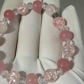 Новинка!Красивый браслет резинка Розовый кварц