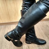 Стильні жіночі сапоги осінь, 37 розмір - 24см!