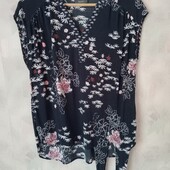 Натуральна блуза з подовженою спинкоюна пишні форми.ПОГ:52 см