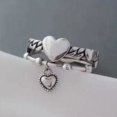 Каблучка у віннтажному стилі сердечком 925