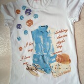 Стильна футболка для дівчинки р. 128 на 6-7 років (watch me) .