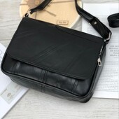 Чорна сумка жіноча натуральна шкіра